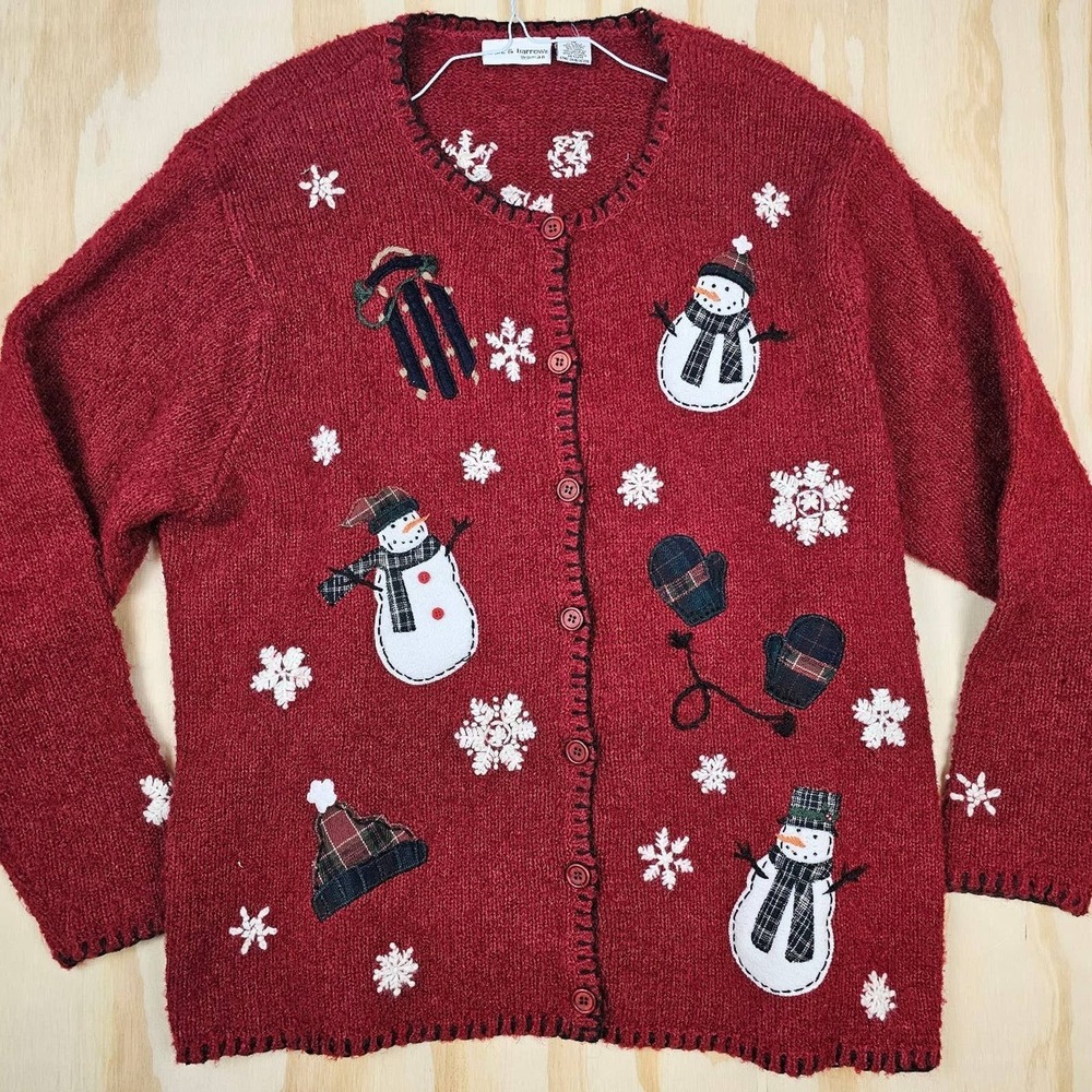 WOMANS CROFT AND BARROW WINTER‎ SNOWMAN CARDIGAN